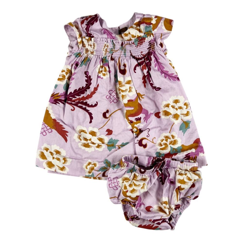 Tea Collection Tibetan Dragons Smocked Party Holiday Dress 12-18 months